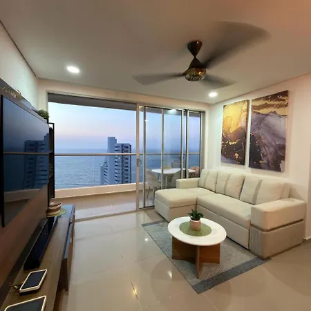 Amplio Y Lujoso - Vista Al Mar Y Cerca Al Centro Piso Alto Apartamento Cartagena
